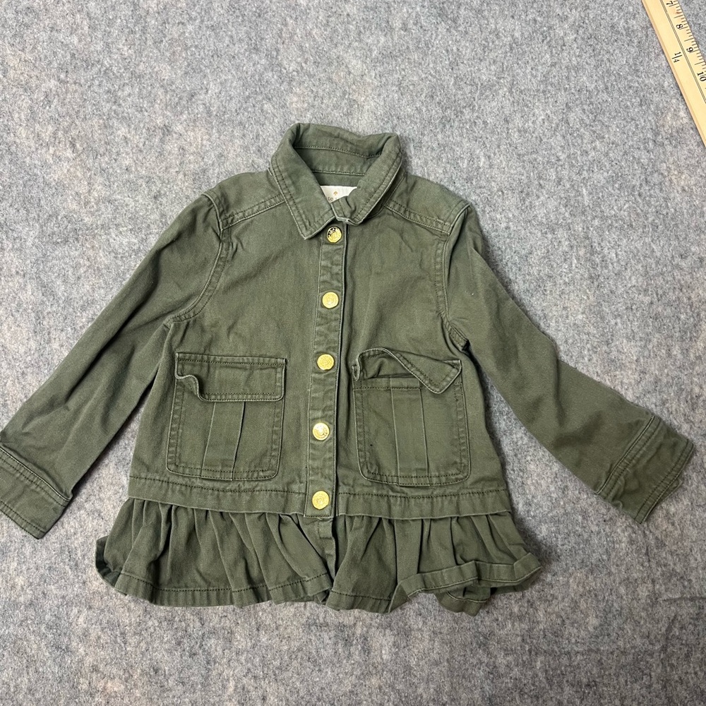Kate Spade Olive Green Girls' 4T‎ Ruffle-Hem Jacket